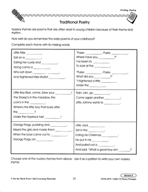 Poetry Prompts Grades 4-6