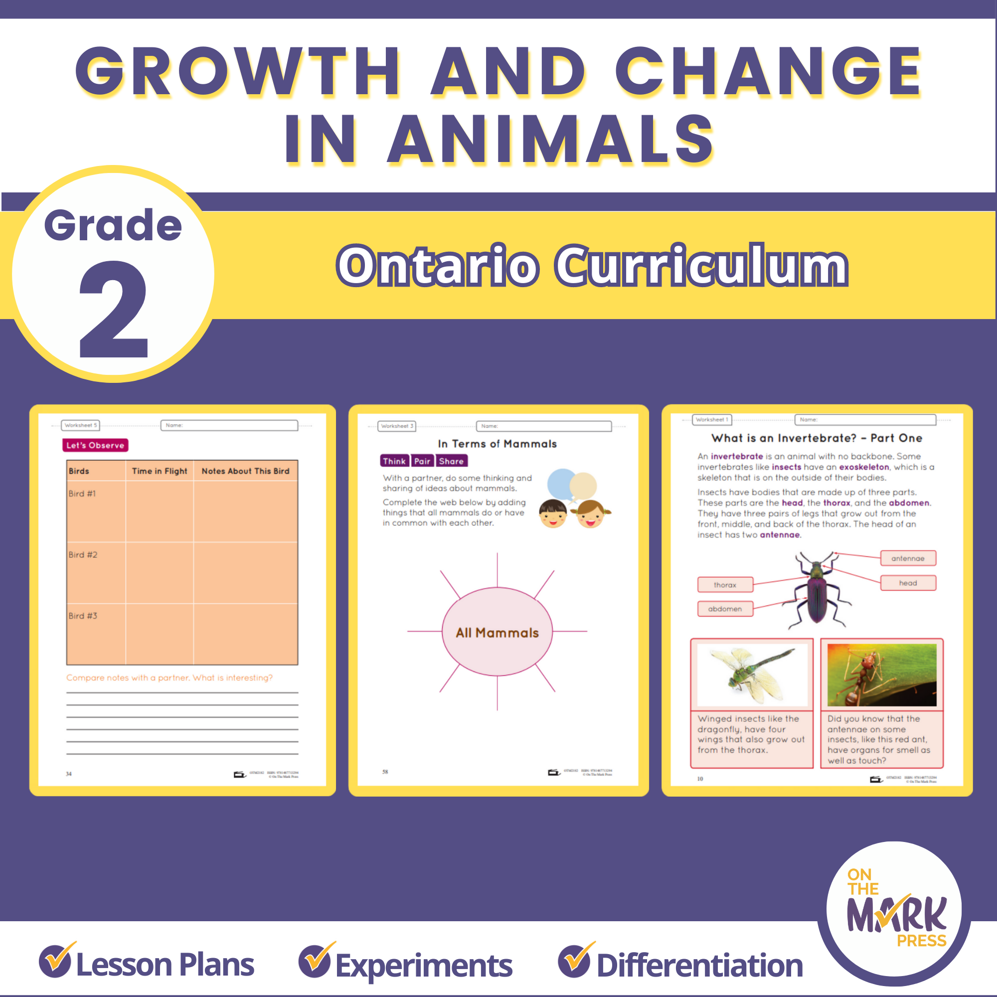 Life Systems Growth and Change in Animals Ontario Grade 2 Curriculum